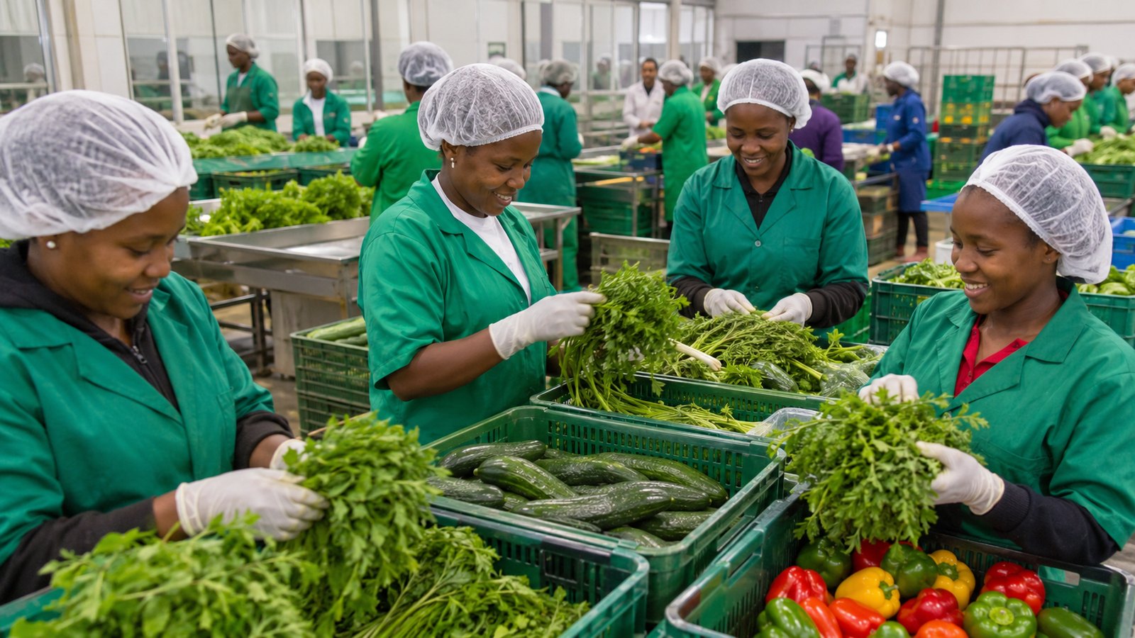 Women packing fresh produce